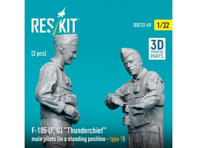 F-105 (F, G) Thunderchief male pilots (in a standing position - type 1) (2 pcs) (3D Printed) 