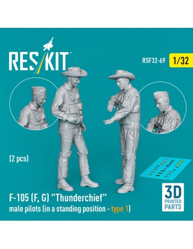 F-105 (F, G) Thunderchief male pilots (in a standing position - type 1) (2 pcs) (3D Printed) 