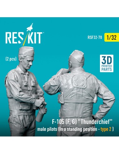 F-105 (F, G) Thunderchief male pilots (in a standing position - type 2) (2 pcs) (3D Printed) 