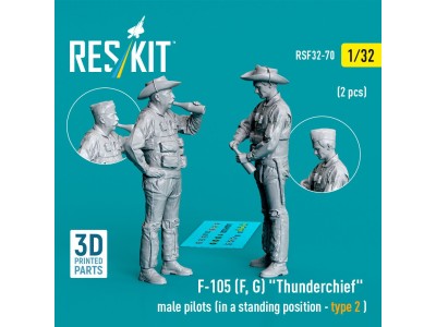 F-105 (F, G) Thunderchief male pilots (in a standing position - type 2) (2 pcs) (3D Printed) 