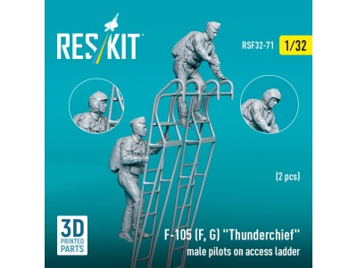 F-105 (F, G) Thunderchief male pilots on access ladder (2 pcs) (3D Printed) 
