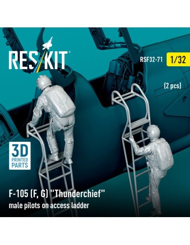 F-105 (F, G) Thunderchief male pilots on access ladder (2 pcs) (3D Printed) 