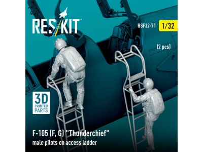 F-105 (F, G) Thunderchief male pilots on access ladder (2 pcs) (3D Printed) 