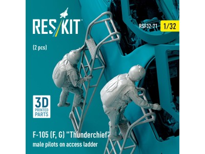 F-105 (F, G) Thunderchief male pilots on access ladder (2 pcs) (3D Printed) 