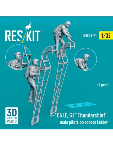 F-105 (F, G) Thunderchief male pilots on access ladder (2 pcs) (3D Printed) 