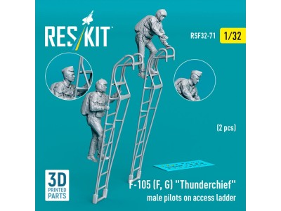 F-105 (F, G) Thunderchief male pilots on access ladder (2 pcs) (3D Printed) 
