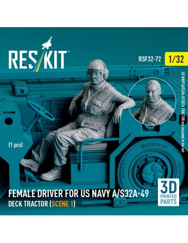 Female driver for US NAVY A/S32A-49 Deck Tractor (scene 1) (1 pcs) (3D Printed) 