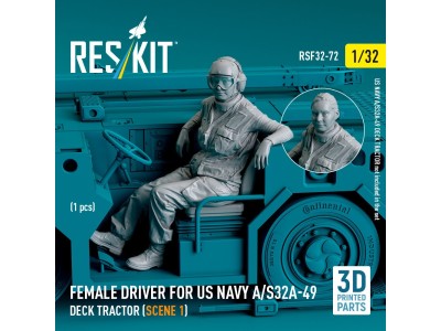 Female driver for US NAVY A/S32A-49 Deck Tractor (scene 1) (1 pcs) (3D Printed) 