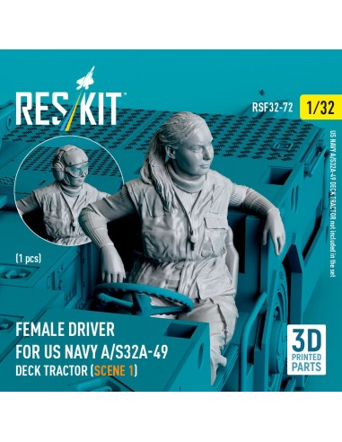 Female driver for US NAVY A/S32A-49 Deck Tractor (scene 1) (1 pcs) (3D Printed) 