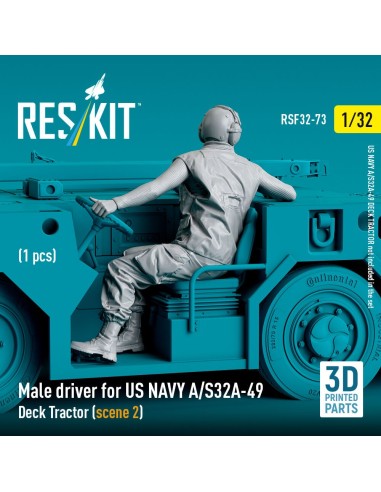 Male driver for US NAVY A/S32A-49 Deck Tractor (scene 2) (1 pcs) (3D Printed) 