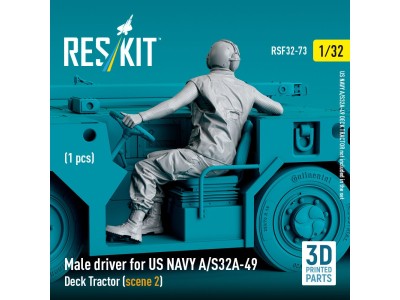 Male driver for US NAVY A/S32A-49 Deck Tractor (scene 2) (1 pcs) (3D Printed) 