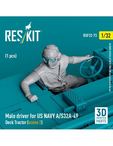 Male driver for US NAVY A/S32A-49 Deck Tractor (scene 2) (1 pcs) (3D Printed) 