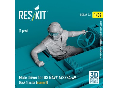 Male driver for US NAVY A/S32A-49 Deck Tractor (scene 2) (1 pcs) (3D Printed) 