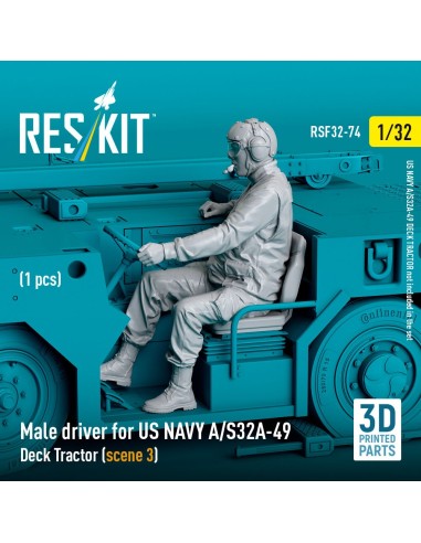 Male driver for US NAVY A/S32A-49 Deck Tractor (scene 3) (1 pcs) (3D Printed) 