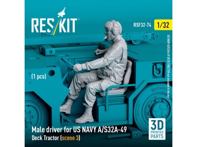 Male driver for US NAVY A/S32A-49 Deck Tractor (scene 3) (1 pcs) (3D Printed) 