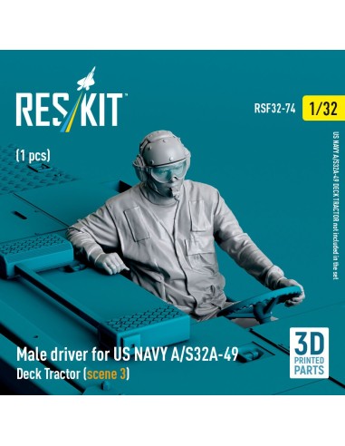 Male driver for US NAVY A/S32A-49 Deck Tractor (scene 3) (1 pcs) (3D Printed) 