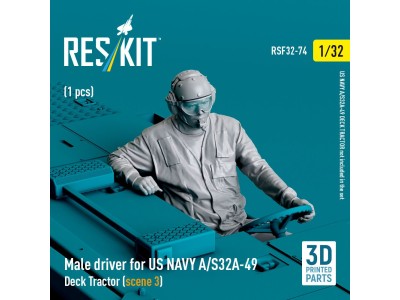 Male driver for US NAVY A/S32A-49 Deck Tractor (scene 3) (1 pcs) (3D Printed) 