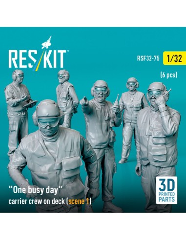 One busy day carrier crew on deck (scene 1) (6 pcs) (3D Printed) 