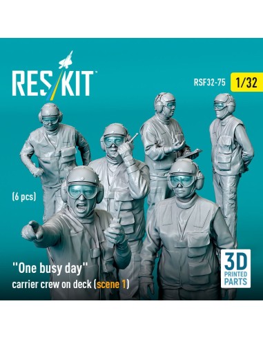 One busy day carrier crew on deck (scene 1) (6 pcs) (3D Printed) 