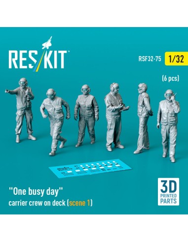 One busy day carrier crew on deck (scene 1) (6 pcs) (3D Printed) 