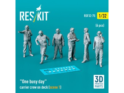 One busy day carrier crew on deck (scene 1) (6 pcs) (3D Printed) 