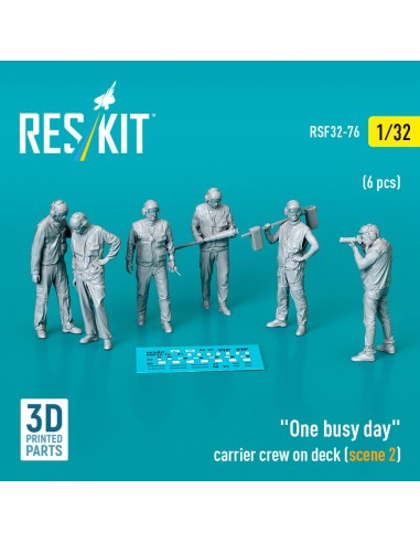 One busy day carrier crew on deck (scene 2) (6 pcs) (3D Printed) 