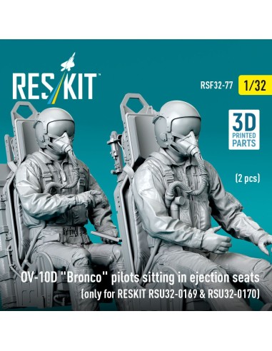 OV-10D Bronco pilots sitting in ejection seats (2 pcs) (only for RESKIT RSU32-0169 & RSU32-0170) (3D Printed) 