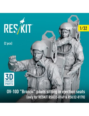 OV-10D Bronco pilots sitting in ejection seats (2 pcs) (only for RESKIT RSU32-0169 & RSU32-0170) (3D Printed) 