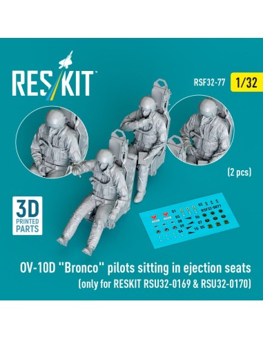 OV-10D Bronco pilots sitting in ejection seats (2 pcs) (only for RESKIT RSU32-0169 & RSU32-0170) (3D Printed) 