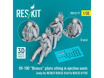 OV-10D Bronco pilots sitting in ejection seats (2 pcs) (only for RESKIT RSU32-0169 & RSU32-0170) (3D Printed) 