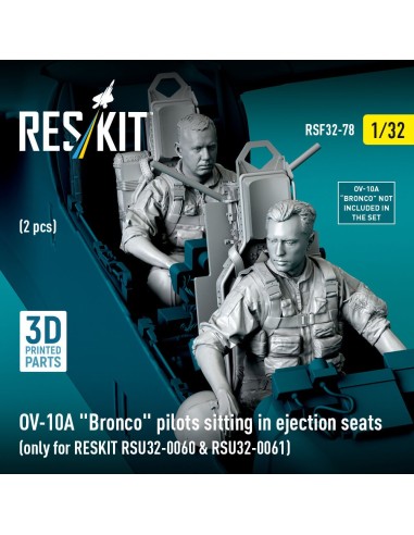 OV-10A Bronco pilots sitting in ejection seats (2 pcs) (only for RESKIT RSU32-0060 & RSU32-0061) (3D Printed) 