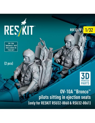 OV-10A Bronco pilots sitting in ejection seats (2 pcs) (only for RESKIT RSU32-0060 & RSU32-0061) (3D Printed) 