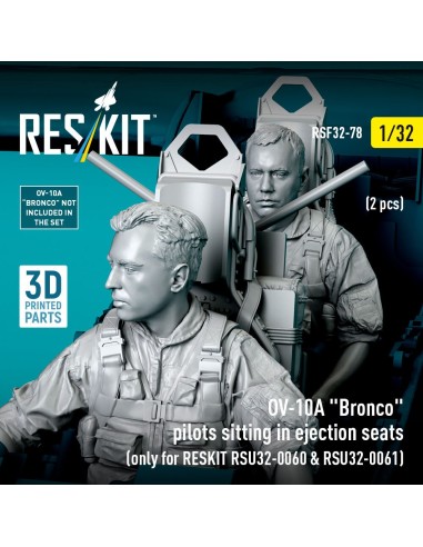 OV-10A Bronco pilots sitting in ejection seats (2 pcs) (only for RESKIT RSU32-0060 & RSU32-0061) (3D Printed) 