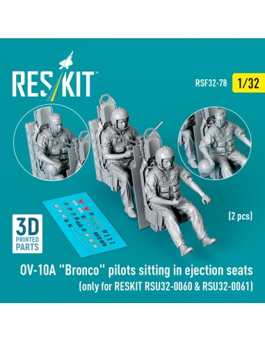 OV-10A Bronco pilots sitting in ejection seats (2 pcs) (only for RESKIT RSU32-0060 & RSU32-0061) (3D Printed) 