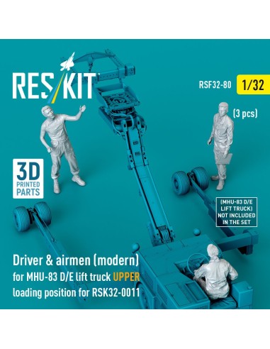 Driver & airmen (modern) (3 pcs) (MHU-83 D/E lift truck UPPER loading position for RSK32-0011) (3D Printed) 