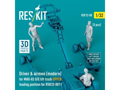 Driver & airmen (modern) (3 pcs) (MHU-83 D/E lift truck UPPER loading position for RSK32-0011) (3D Printed) 