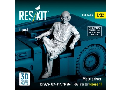 Male driver for A/S-32A-31A Mule Tow Tractor (scene 1) (1 pcs) (3D Printed) 