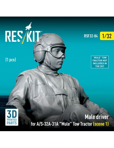 Male driver for A/S-32A-31A Mule Tow Tractor (scene 1) (1 pcs) (3D Printed) 
