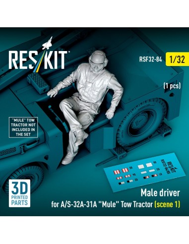 Male driver for A/S-32A-31A Mule Tow Tractor (scene 1) (1 pcs) (3D Printed) 