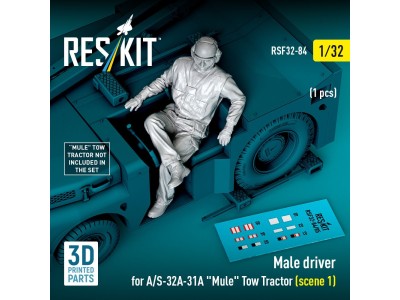 Male driver for A/S-32A-31A Mule Tow Tractor (scene 1) (1 pcs) (3D Printed) 