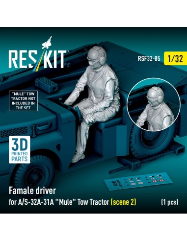 Female driver for A/S-32A-31A Mule Tow Tractor (scene 2) (1 pcs) (3D Printed) 