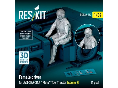 Female driver for A/S-32A-31A Mule Tow Tractor (scene 2) (1 pcs) (3D Printed) 