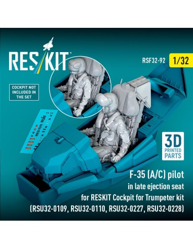 F-35 (A/C) pilot in late ejection seat for RESKIT Cockpit for Trumpeter kit (RSU32-0109, RSU32-0110, RSU32-0227, RSU32-0228) (3D