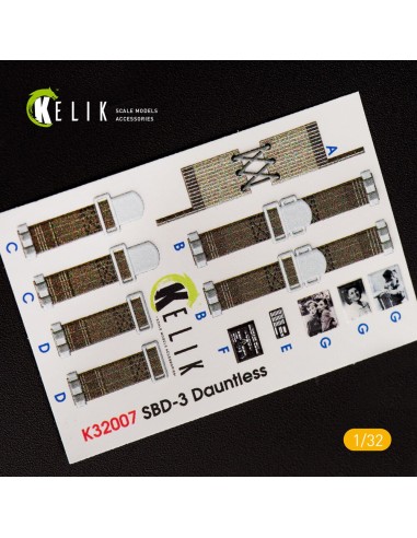 SBD-3 Dauntless interior 3D decals for Trumpeter kit 