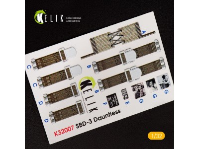SBD-3 Dauntless interior 3D decals for Trumpeter kit 