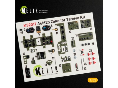 A6M2B Zeke - Interior 3D Decal for Tamiya kit 