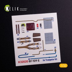 BF-109 E - Interior 3D Decal with 3D printed parts for Trumpeter kit 