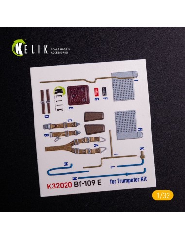 BF-109 E - Interior 3D Decal with 3D printed parts for Trumpeter kit 