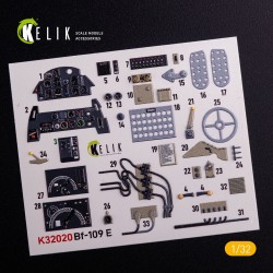 BF-109 E - Interior 3D Decal with 3D printed parts for Trumpeter kit  2