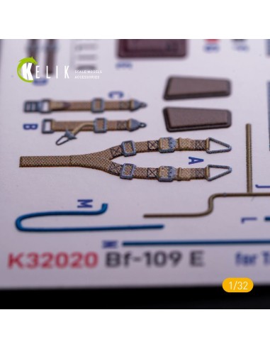 BF-109 E - Interior 3D Decal with 3D printed parts for Trumpeter kit 